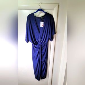 Navy blue midi dress